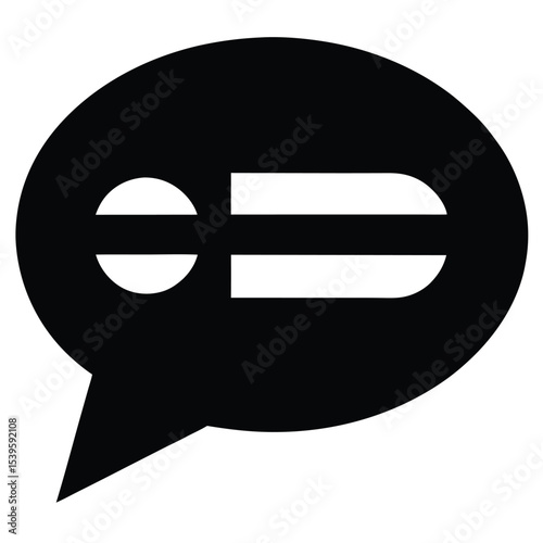 slack-style-chat icon black vector illustration on transparent background
