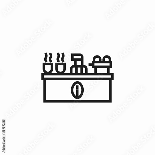 cafe counter bar icon sign vector