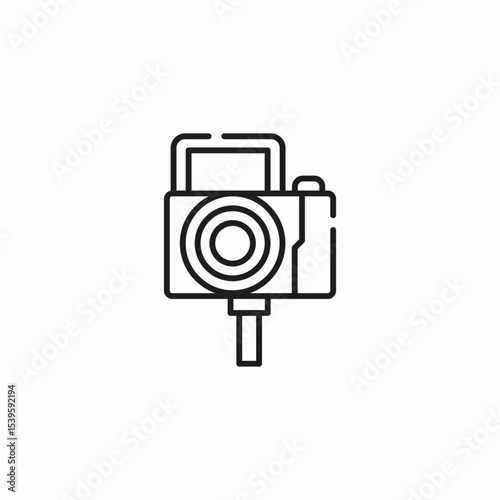 camera on tripod icon sign vector