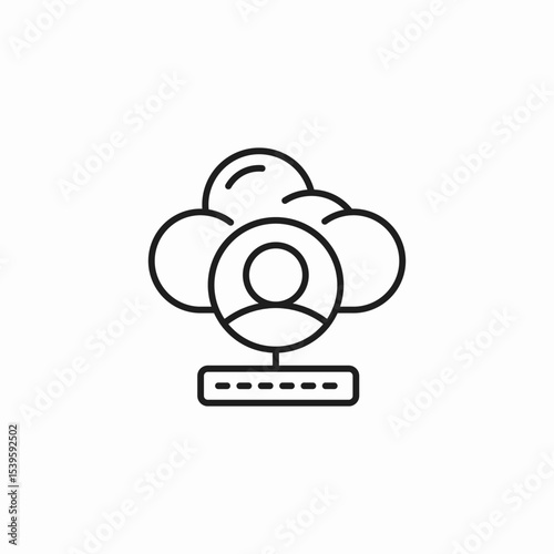 cloud profile login icon sign vector