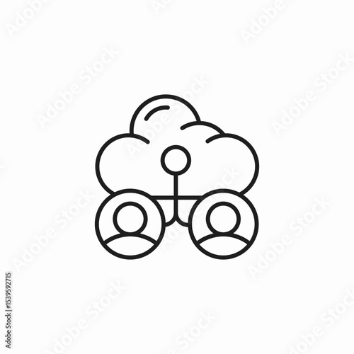 cloud user collaboration icon sign vector