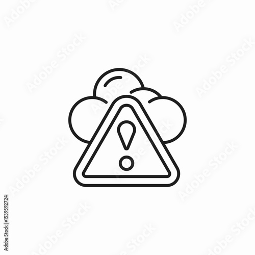 cloud warning alert icon sign vector