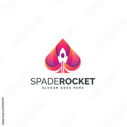 Modern Gradient Rocket Logo Design