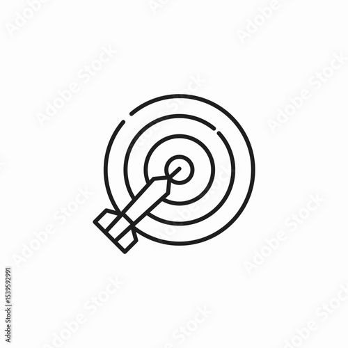 dart on target icon sign vector