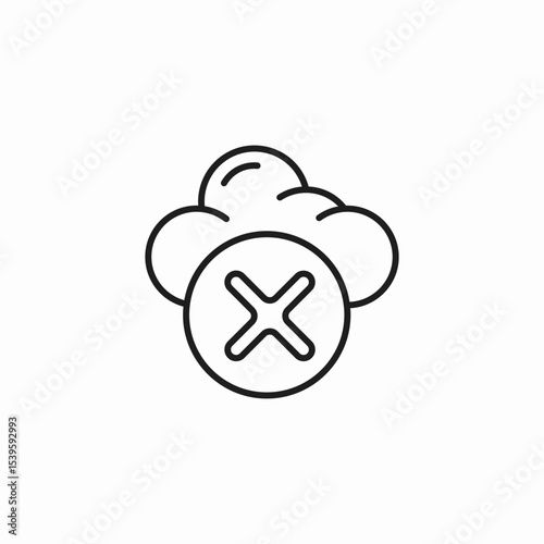 cloud error cancel icon sign vector