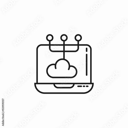 edge computing laptop icon sign vector