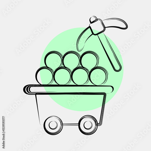 Icon proof of work. Crypto currency elements. Icon in color spot style.