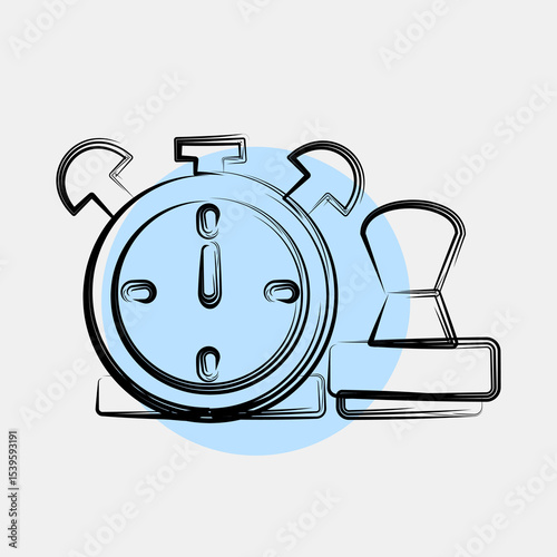 Icon time stamp. Crypto currency elements. Icon in color spot style.