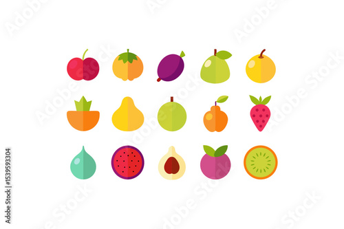 different-fruits-vector-icon set 