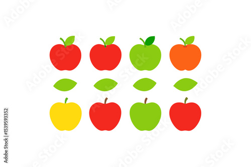 different-fruits-vector-icon set 