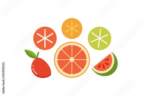 different-fruits-vector-icon set 