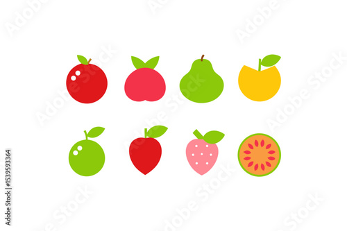 different-fruits-vector-icon set 