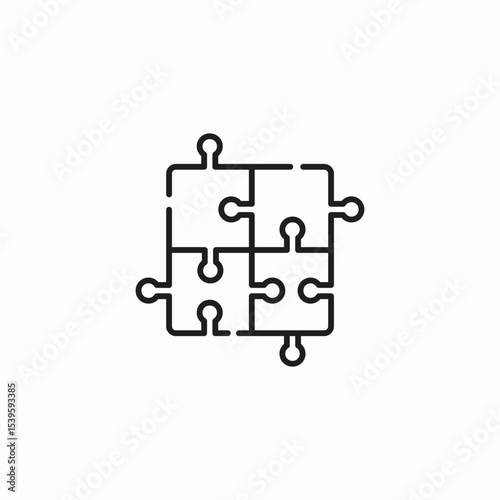four jigsaw puzzles icon sign vector