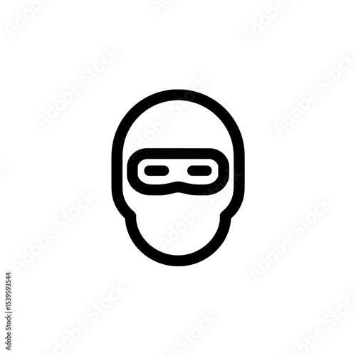 Face mask icon with eye holes in ski or tactical style for cold weather or outdoor activity