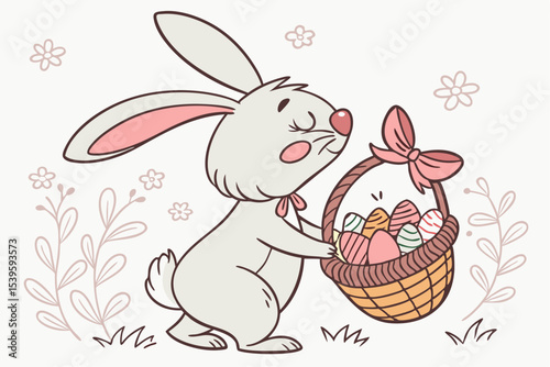 Charming Easter Rabbit Vector Design