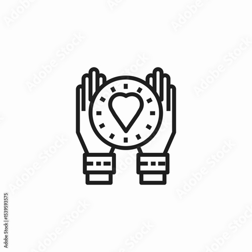 hands holding heart icon sign vector