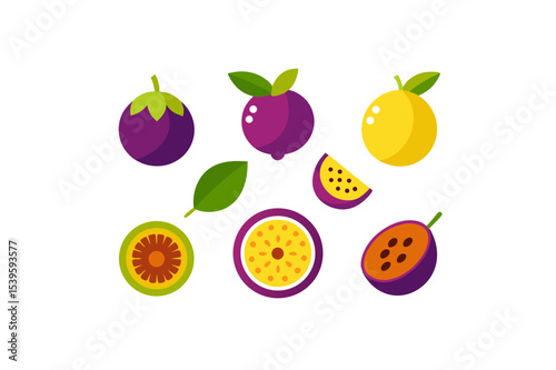 different-fruits-vector-icon set 