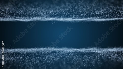 Gentle shimmering ice particles movement towards camera loop copy space background.