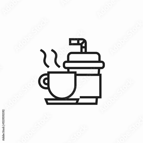 hot cold drinks icon sign vector
