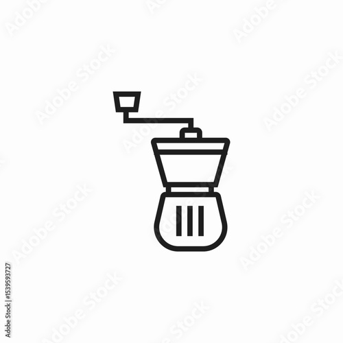 manual coffee grinder icon sign vector