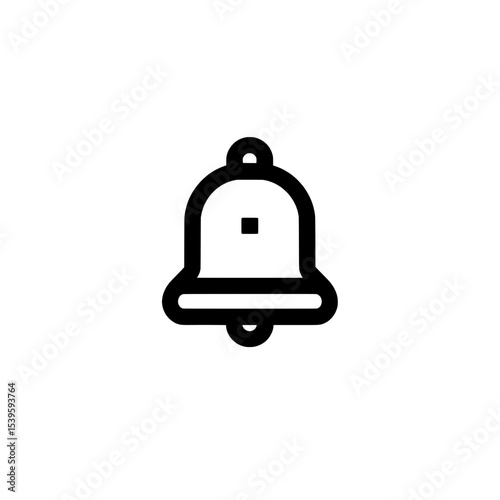 Outline bell icon representing alerts, notifications, or reminders in a minimal black design