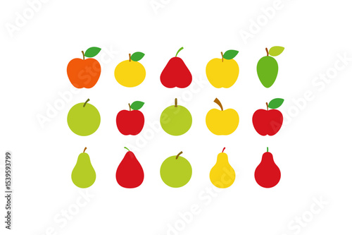 different-fruits-vector-icon set 