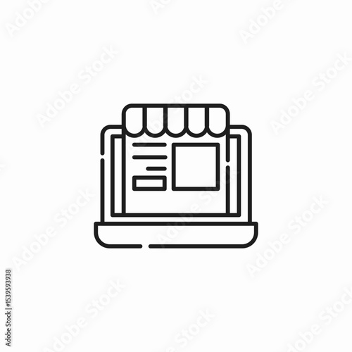 online shopping laptop icon sign vector