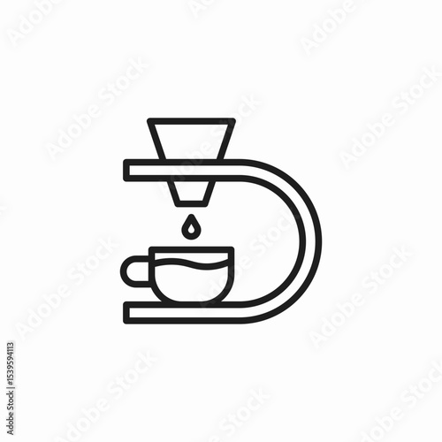 pour over coffee icon sign vector