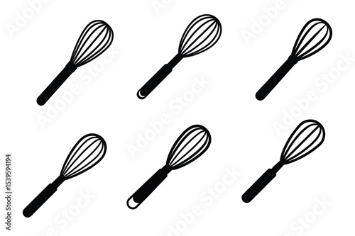 Whisk Icons A Collection of Elegant Kitchen Utensil Illustrations