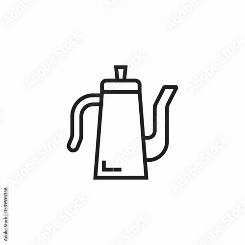 tall coffee pot icon sign vector
