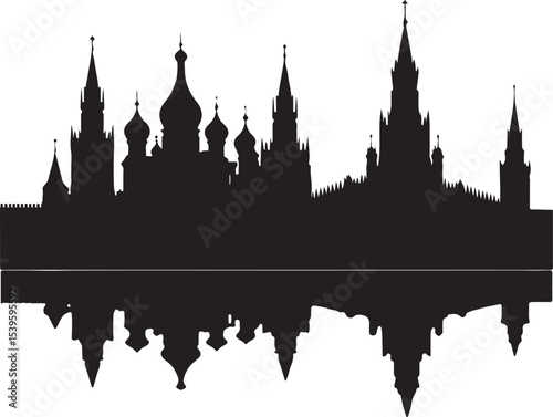 Moscow city silhouette