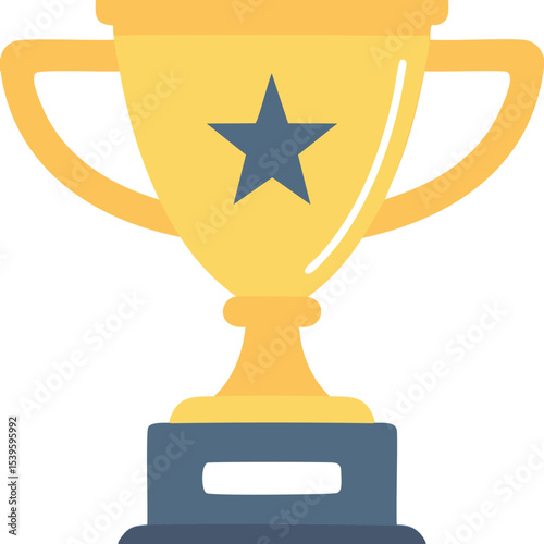 gold trophy cup flat vector 