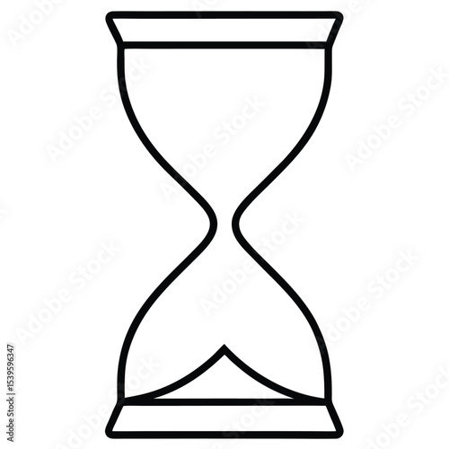 hourglass-glassmorphic icon black vector illustration on transparent background