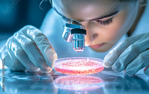 scientist in laboratory with test tubes