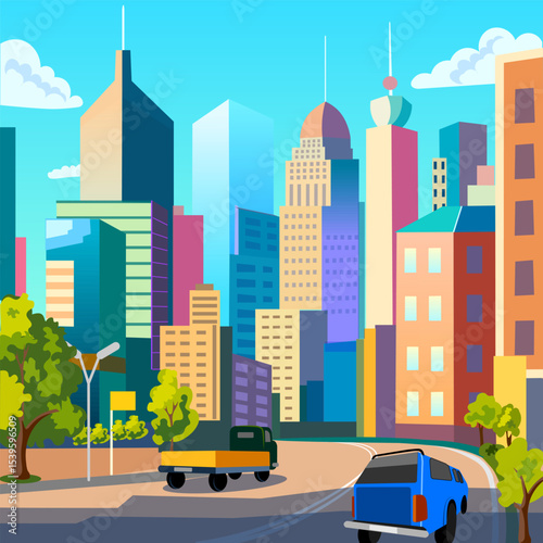 city futuristic landscape new