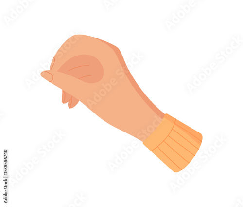 Hand gesture icon sticker. Human character showing the act of exchange. Symbol of giving and receiving, flat graphic style, suitable for communication and digital design projects.