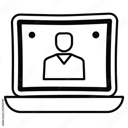 online-course-video icon black vector illustration on transparent background