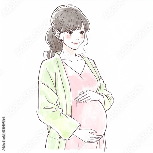 妊婦さんのイラスト素材