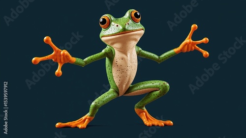 Froggy Dance Party,  Exuberant Amphibian,  Animated Movement