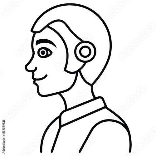 Wallpaper Mural ai-assistant-profile icon black vector illustration on transparent background Torontodigital.ca