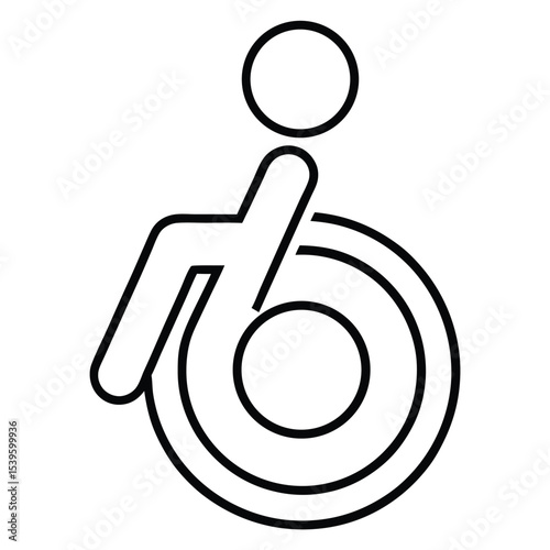 accessibility icon black vector illustration on transparent background