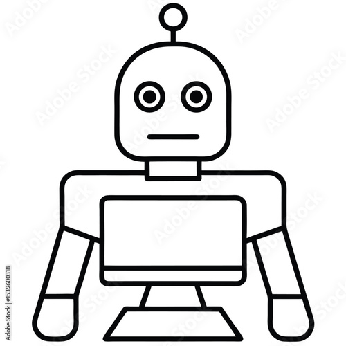 bot-typing-animation icon black vector illustration on transparent background