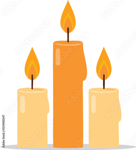 burning candle vector illustration