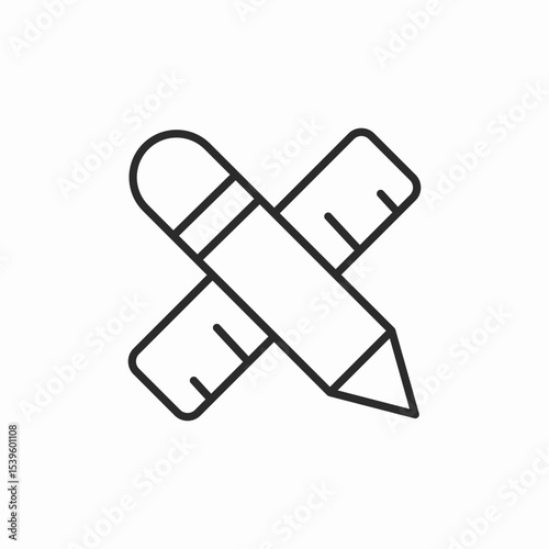 pencil and ruler icon sign vector