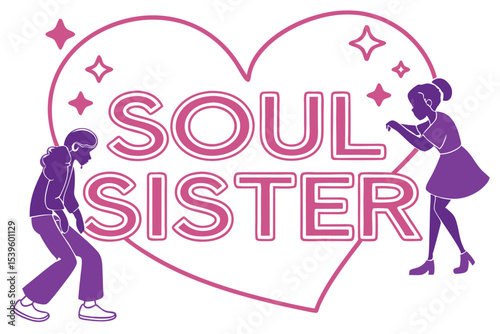 Retro neon sign soul sister design