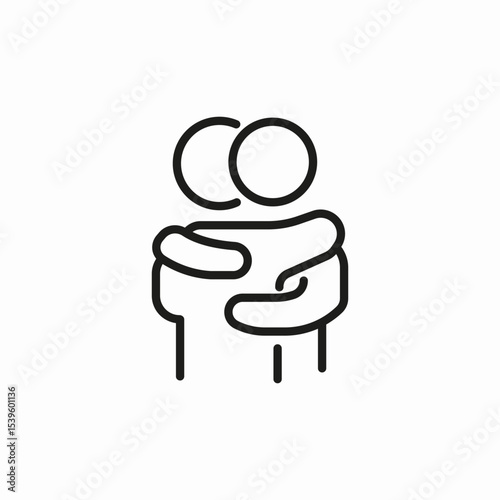 people hugging hug icon sign vector