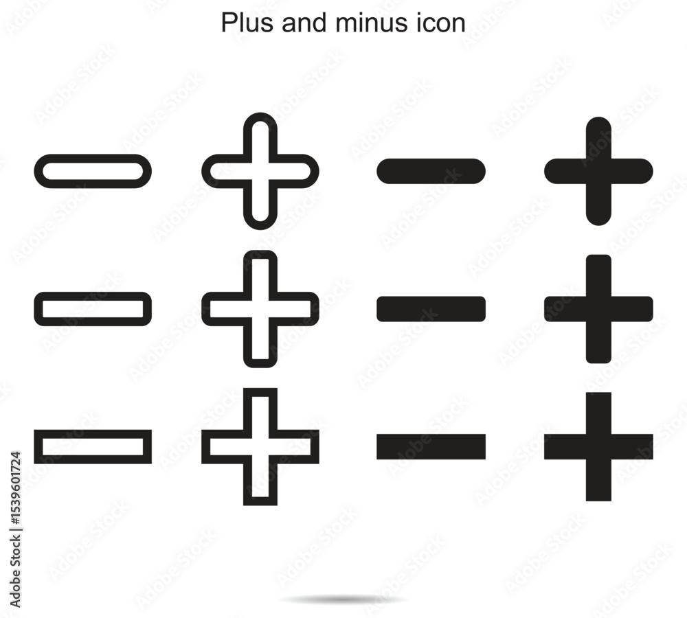Obraz premium Plus and minus icon
