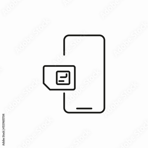phone sim card icon sign vector