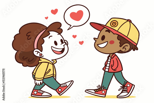 Personalized friendship illustration colorful design
