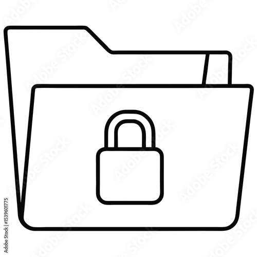 encrypted-file-folder icon black vector illustration on transparent background
